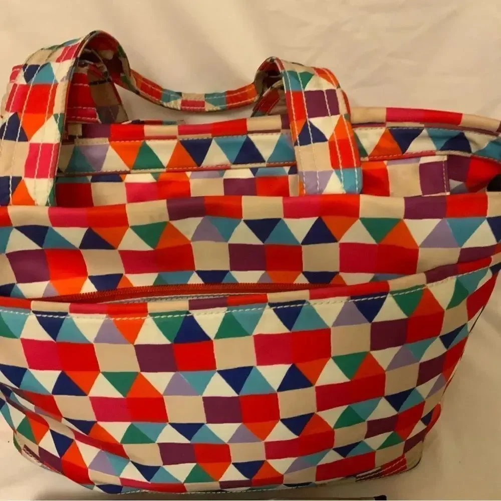 Kate Spade multi color purse baby diaper bag multi use tote washable Microfiber